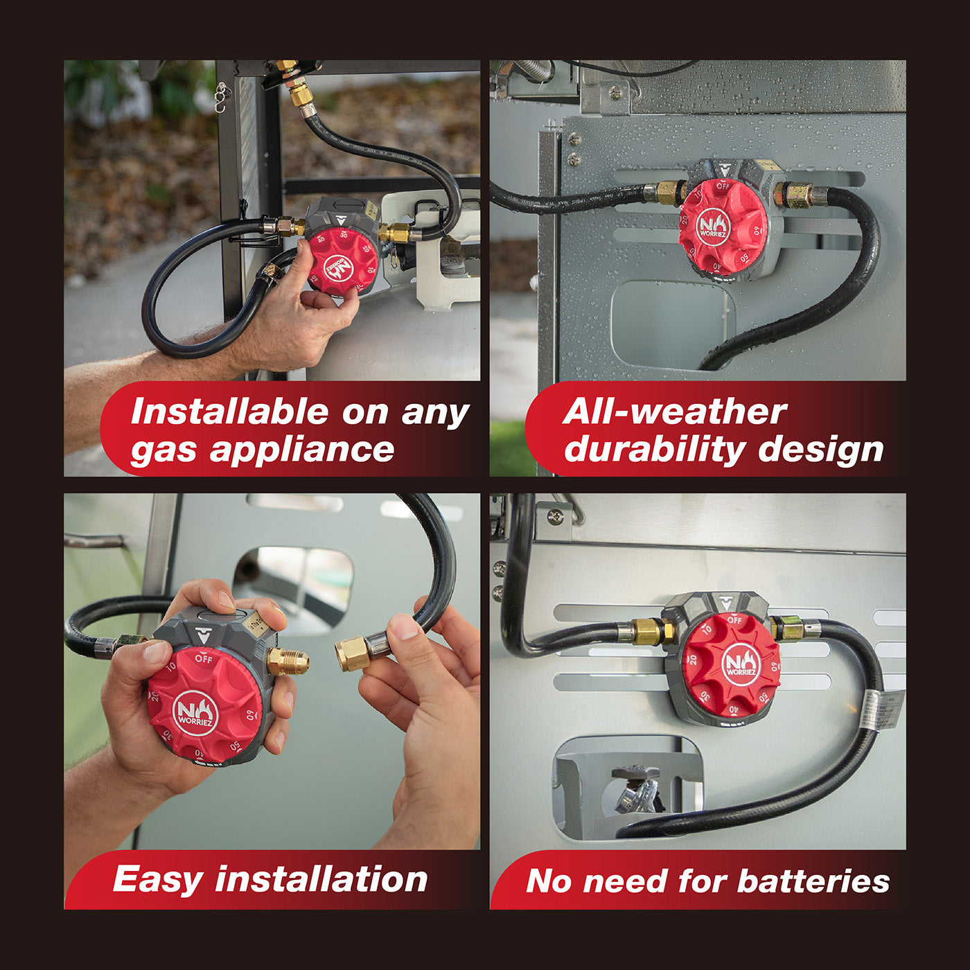 No Worriez gas timer is no need for batteries and all-weather durable easy to install