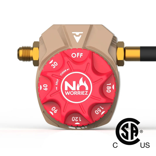 3 Hour Mechanical Gas Timer Flex Kit (Golden Beige / Origin) No Worriez Outdoor Grilling