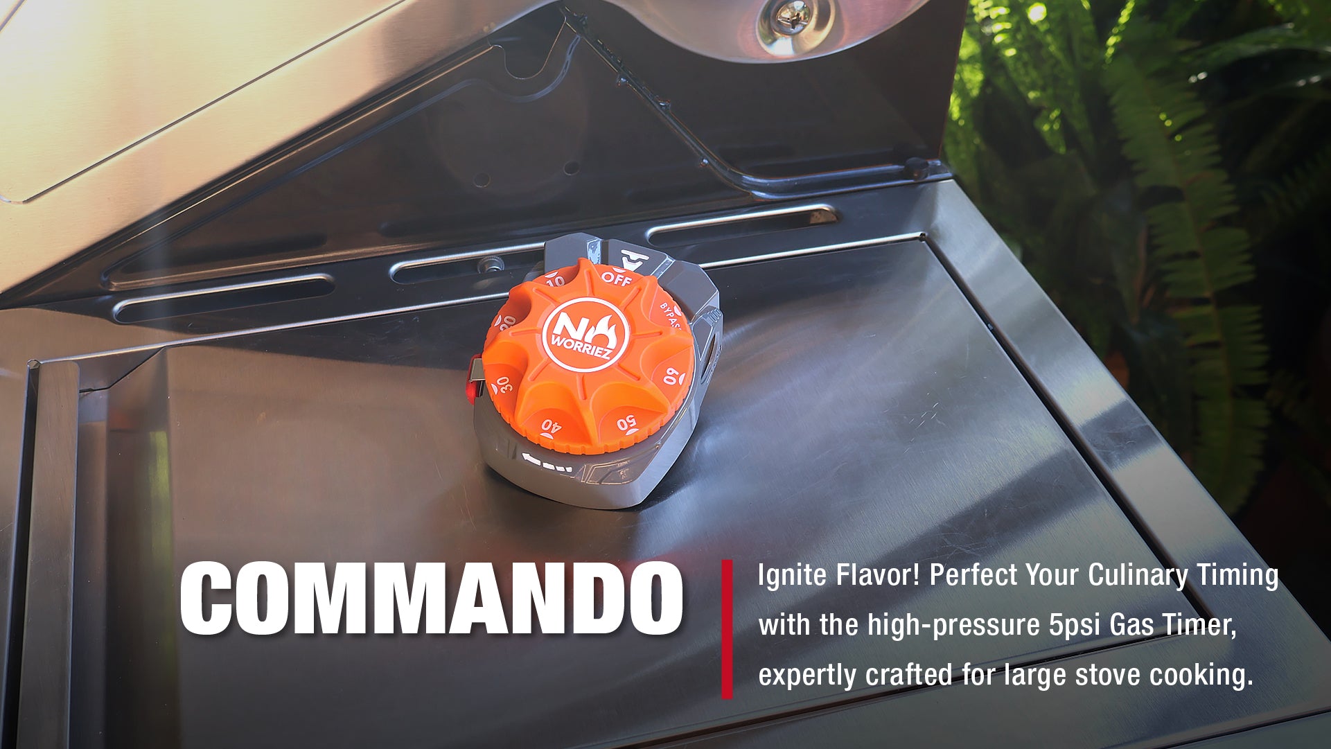 Commando gas timer  5psi expertly crafted for large stove cooking