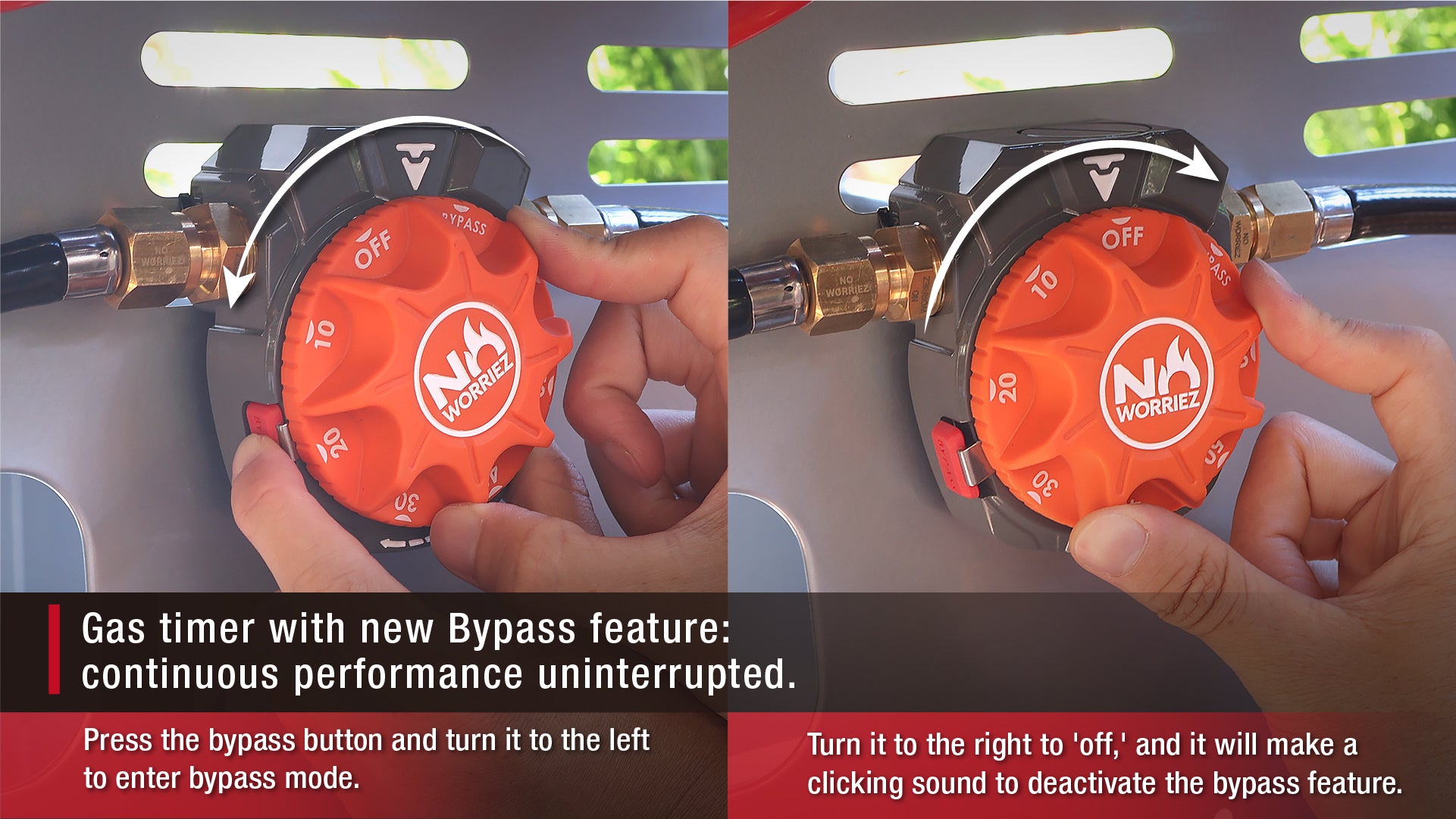 How to set the Bypass function of No Worriez Commando gas timer 