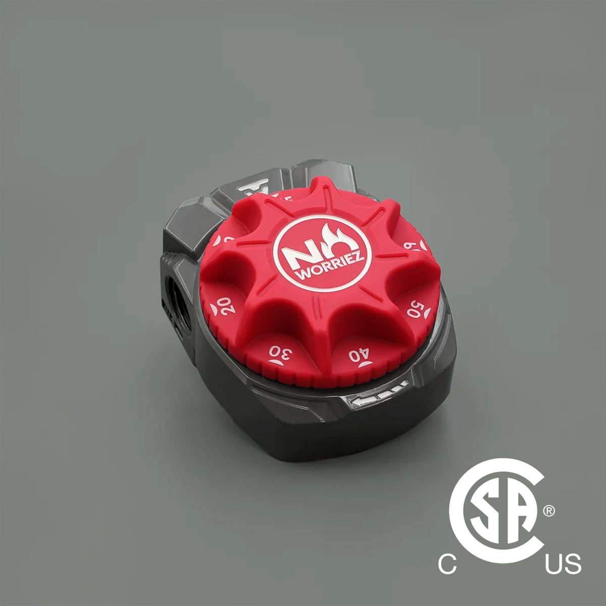 Gas Grill Shut Off Timer - 1/2" NPT Female (Red) No Worriez Outdoor Grilling