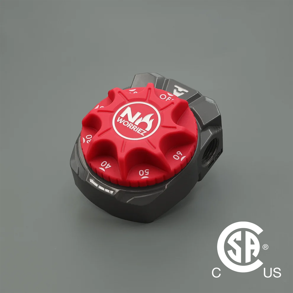Gas Grill Shut Off Timer - 1/2" NPT Female (Red) No Worriez Outdoor Grilling