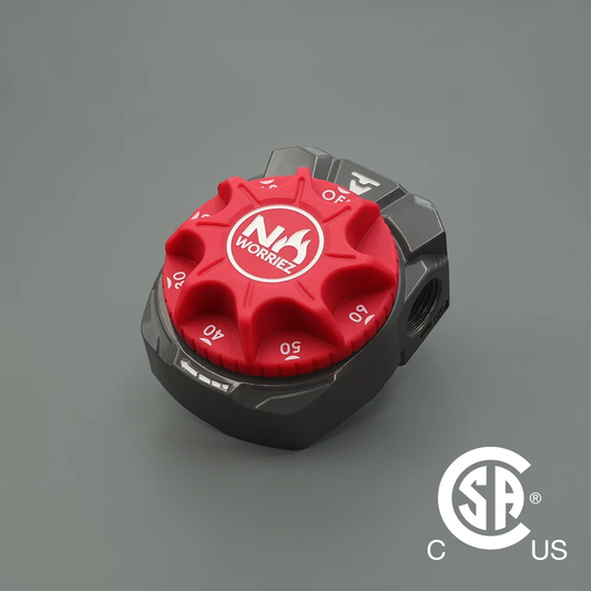 Gas Grill Shut Off Timer - 1/2" NPT Female (Red) No Worriez Outdoor Grilling