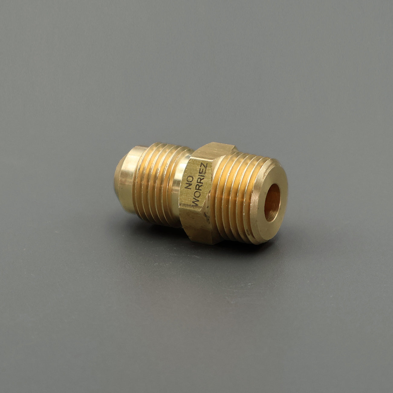 No Worriez third-eight inch NPT x third-eight inch Flare Male Connector 