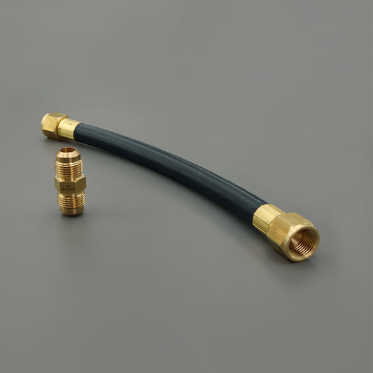 half-inch Flare Female 10 inches Propane Hose and half-inch Flare Male Connector
