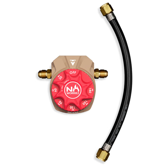 3 Hour Mechanical Gas Timer Dual 3/8″ Male Flare ASSY. Kit (Golden Beige / Origin)