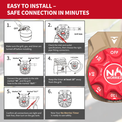 3 Hour Mechanical Gas Timer 1/2″ NPT female (Golden Beige / Origin)