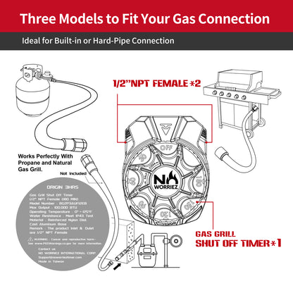 3 Hour Mechanical Gas Timer 1/2″ NPT female (Golden Beige / Origin)
