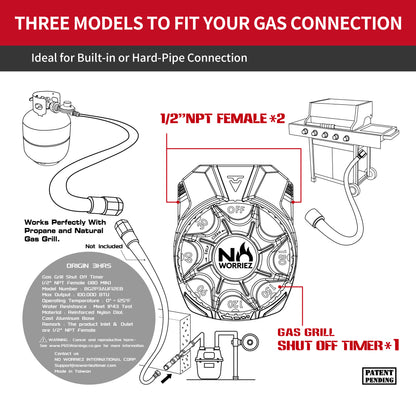 3 Hour Mechanical Gas Timer 1/2″ NPT female (Golden Beige / Origin)