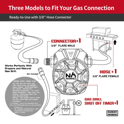 3 Hour Mechanical Gas Timer Flex Kit (Golden Beige / Origin)