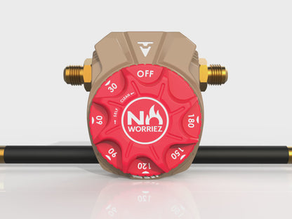 3 Hour Mechanical Gas Timer Dual 3/8″ Male Flare ASSY. Kit (Golden Beige / Origin)